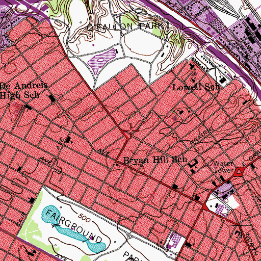Topographic Map of Zion Miracle Temple Church, MO