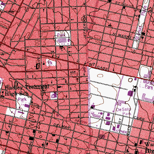 Topographic Map of Zion Temple Missionary Baptist Church, MO