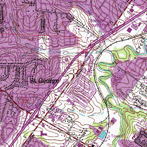 Topographic Map of Zion United Methodist Church, MO