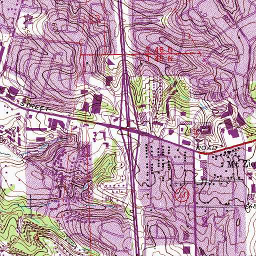 Topographic Map of Interchange 14, MO