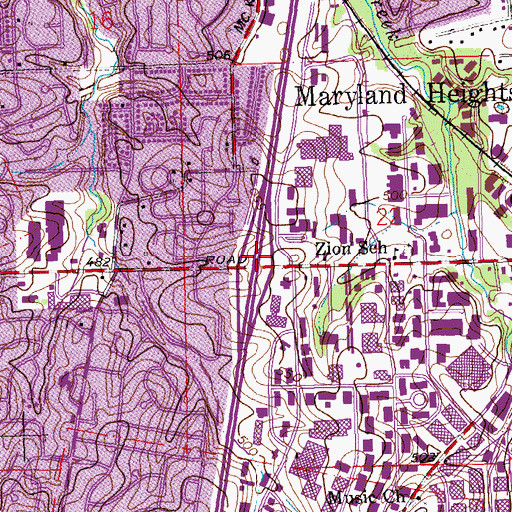 Topographic Map of Interchange 17, MO