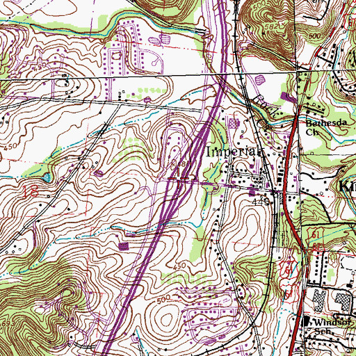 Topographic Map of Interchange 186, MO