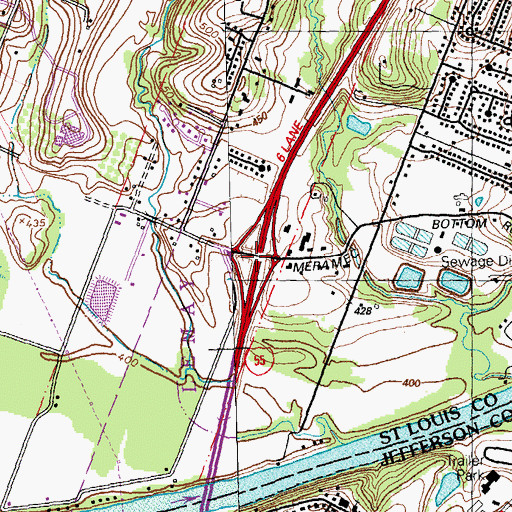 Topographic Map of Interchange 193, MO