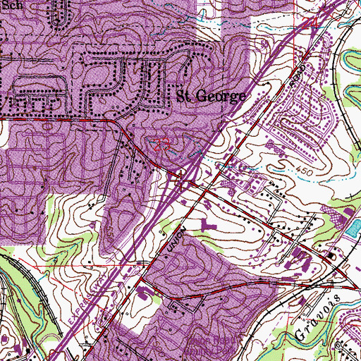Topographic Map of Interchange 199, MO