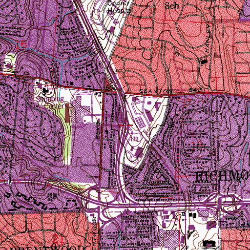 Topographic Map of Interchange 1C, MO