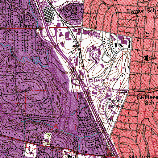 Topographic Map of Interchange 1E, MO