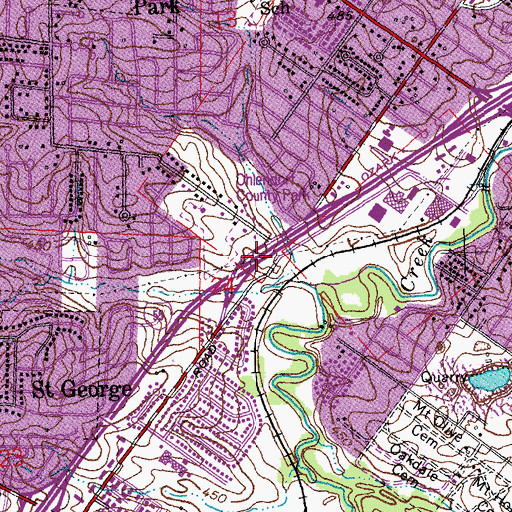 Topographic Map of Interchange 200, MO