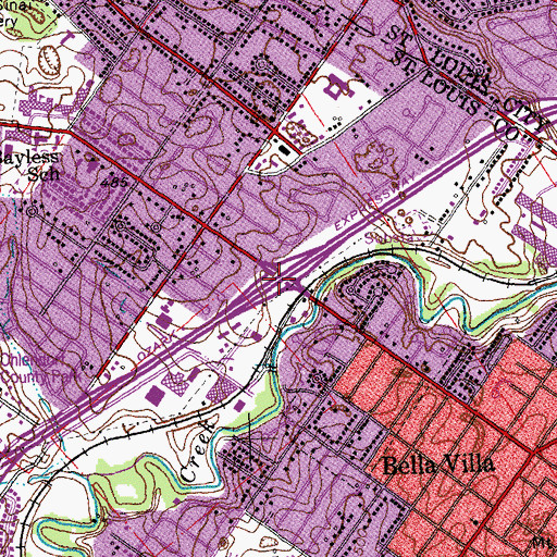 Topographic Map of Interchange 201A, MO