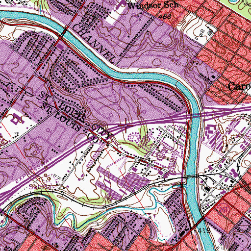 Topographic Map of Interchange 201B, MO