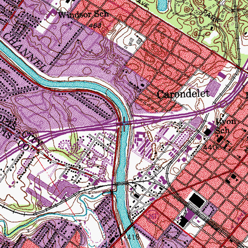 Topographic Map of Interchange 202A, MO