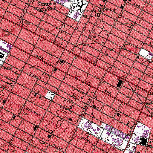 Topographic Map of El Bethel Church of God and Christ, MO