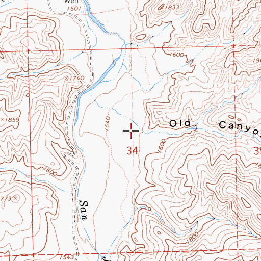 Topographic Map of Old Canyon, CA