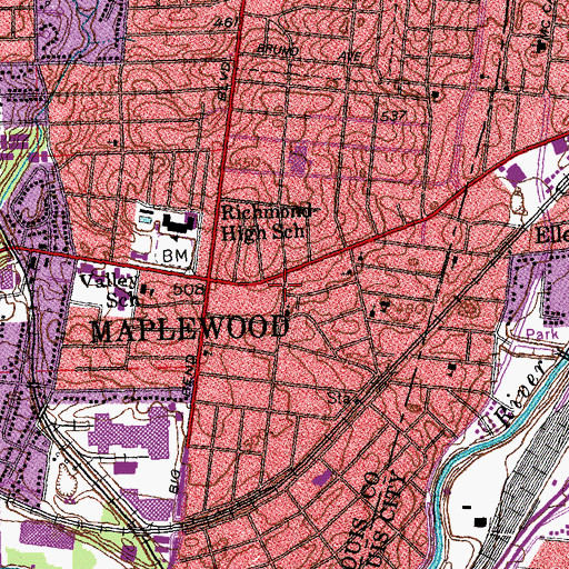Topographic Map of Evangelical Temple, MO