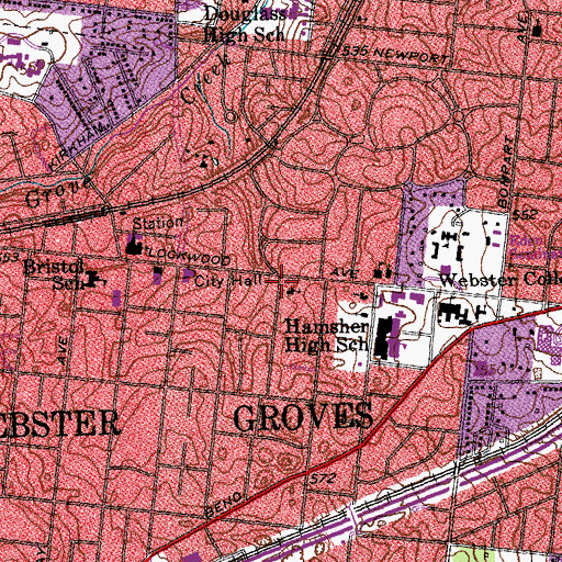 Topographic Map of Evangelical United Church of Christ, MO