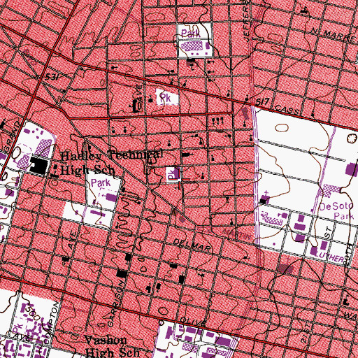 Topographic Map of Everlasting Life Baptist Church, MO