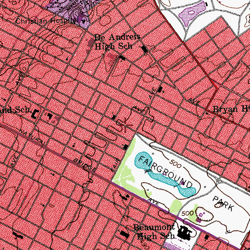Topographic Map of Faith Methodist Church, MO