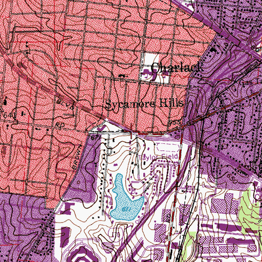 Topographic Map of First Church of Christ Scientist of Overland, MO