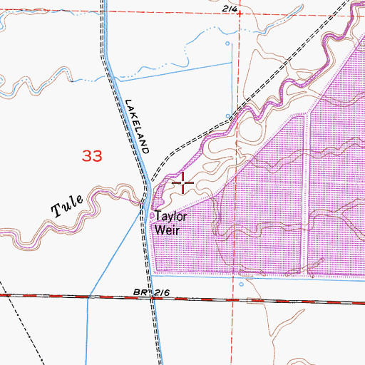 Topographic Map of Old Channel Tule River, CA