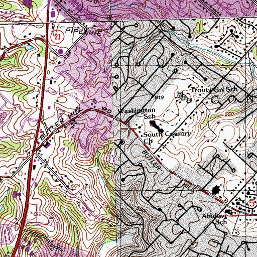 Topographic Map of Fountain Temple Church of God in Christ, MO