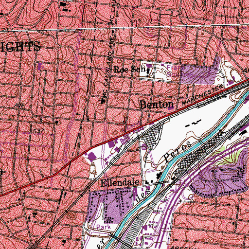 Topographic Map of Fourth Free Will Baptist Church, MO