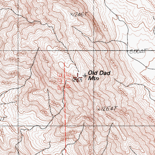 Topographic Map of Old Dad Mountain, CA