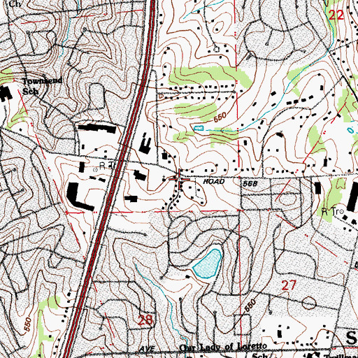 Topographic Map of Friendship Missionary Baptist Church, MO