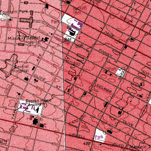 Topographic Map of Galilee Baptist Church, MO