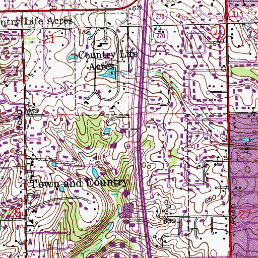 Topographic Map of Gateway Christian Church, MO