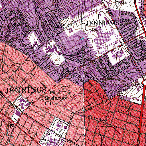 Topographic Map of Good News Baptist Church, MO