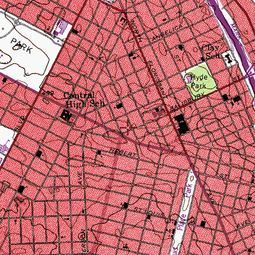 Topographic Map of Good Samaritan Missionary Baptist Church, MO