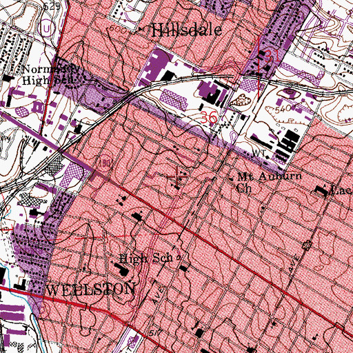 Topographic Map of Grace Church of God in Christ, MO
