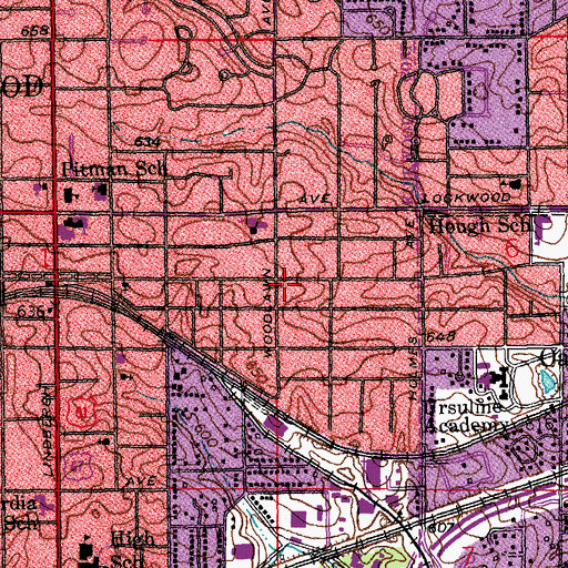 Topographic Map of Grace Episcopal Church, MO