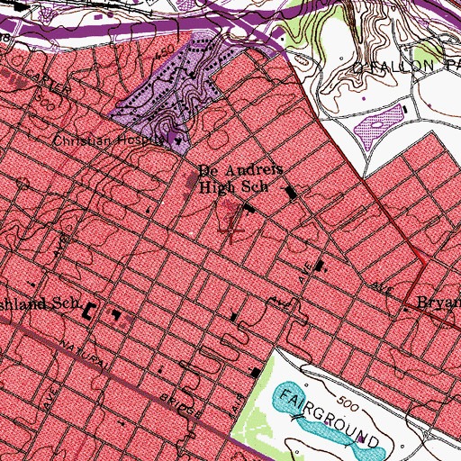 Topographic Map of Grace Fellowship Church Center, MO