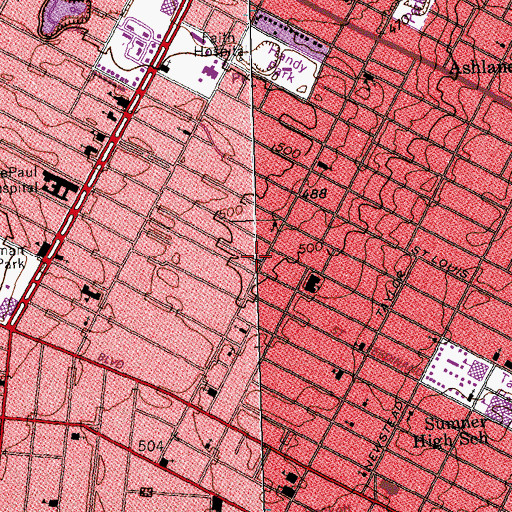 Topographic Map of Grace Tabernacle Church, MO