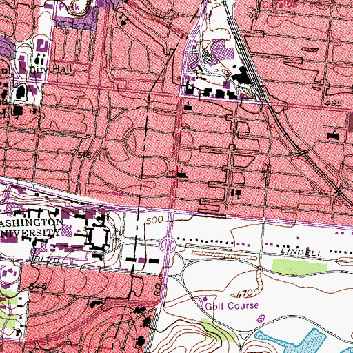 Topographic Map of Grace United Methodist Church, MO