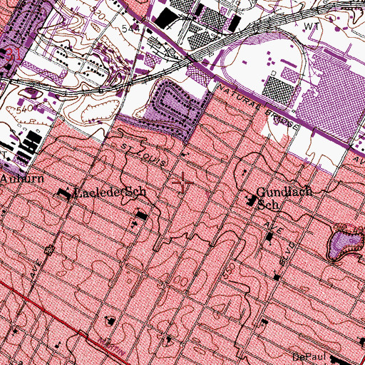 Topographic Map of Greater Bread of Life Missionary Baptist Church, MO