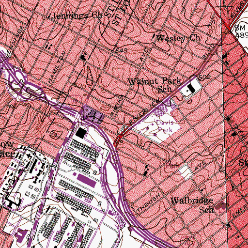 Topographic Map of Greater Fellowship Church, MO