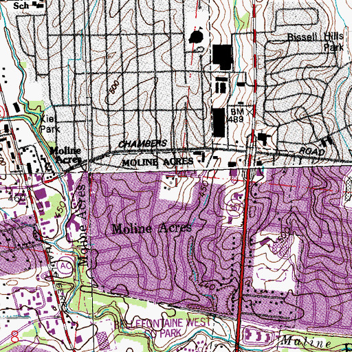 Topographic Map of Greater Grace Church, MO