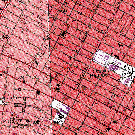 Topographic Map of Greater Providence Baptist Church, MO
