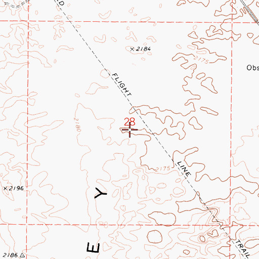 Topographic Map of Old Flight Line Trail, CA