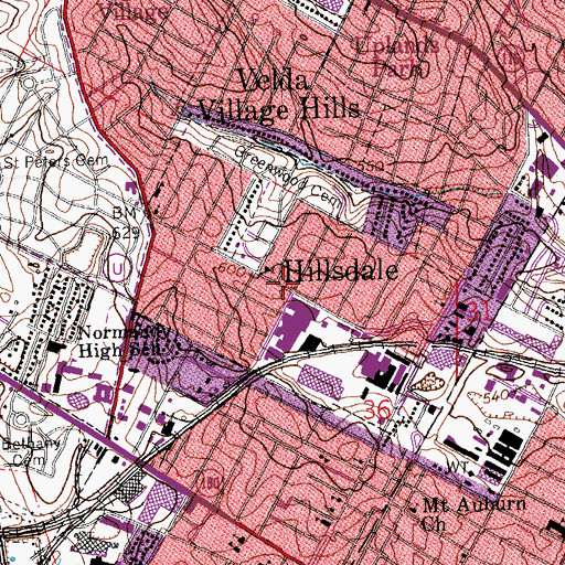 Topographic Map of Greater Rising Star Missionary Baptist Church, MO