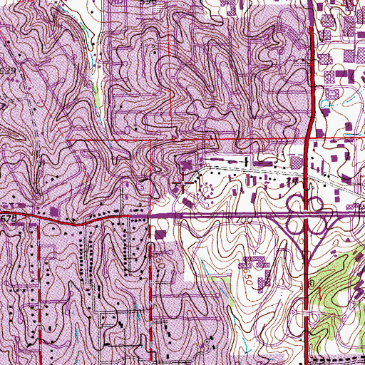 Topographic Map of Hamilton Christian Church, MO