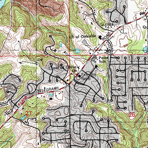 Topographic Map of Heartland Baptist Church, MO