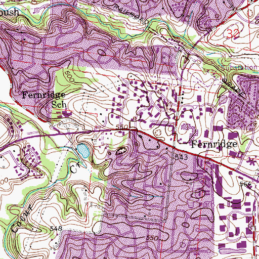 Topographic Map of Holy Cross Lutheran Church, MO