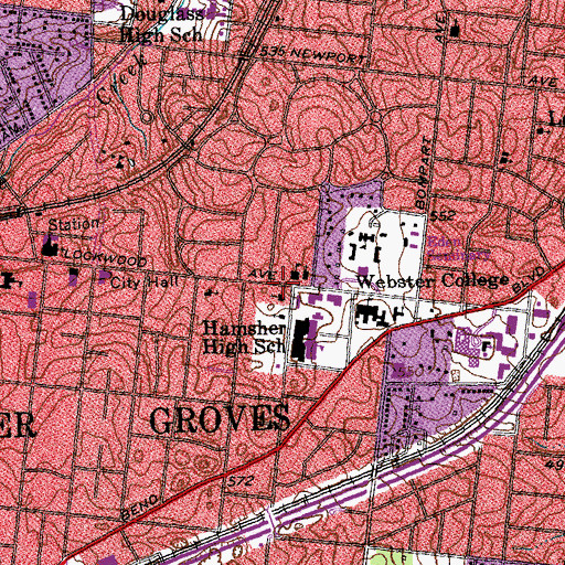 Topographic Map of Holy Redeemer Catholic Church, MO