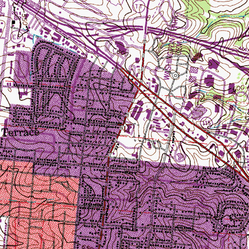 Topographic Map of Hope Church, MO