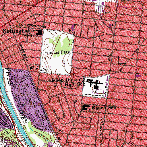 Topographic Map of Hope United Church of Christ, MO
