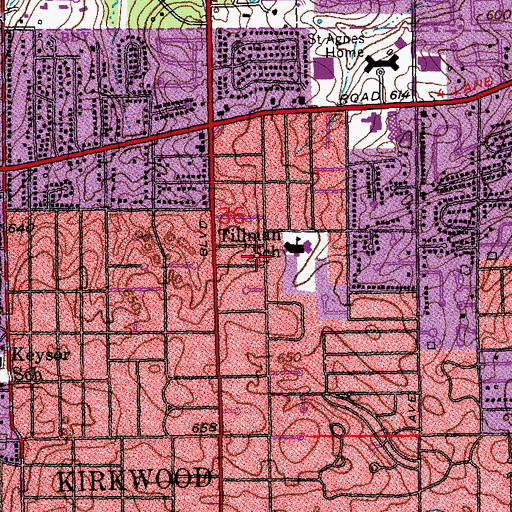 Topographic Map of Hopewell Missionary Baptist Church, MO