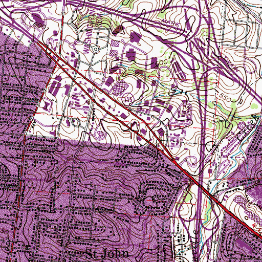 Topographic Map of House of Deliverance Pentecostal Church, MO