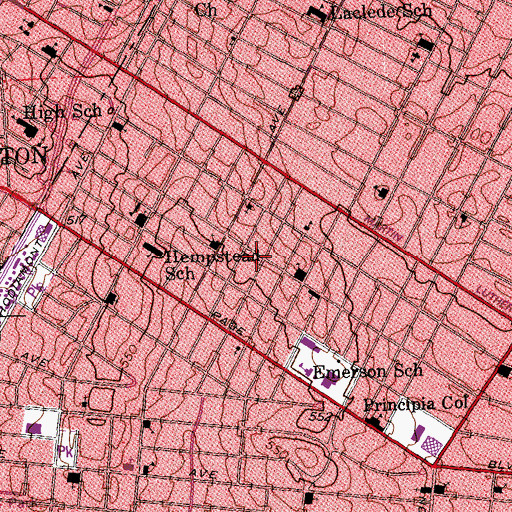 Topographic Map of House of Prayer for All Peoples Church, MO